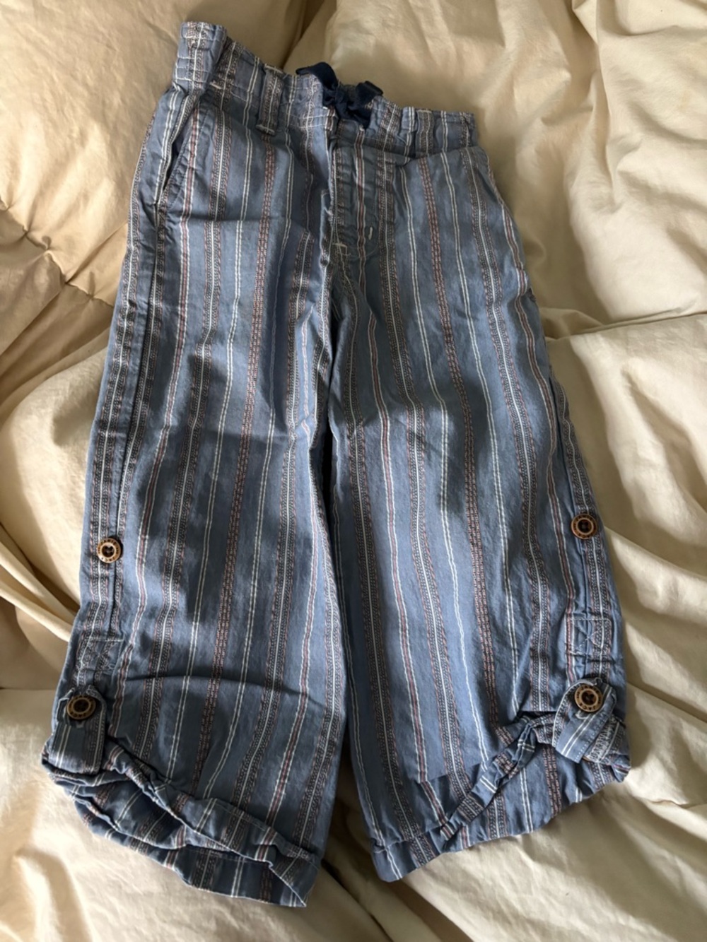 Janie and Jack Blue Striped Cotton Pants
